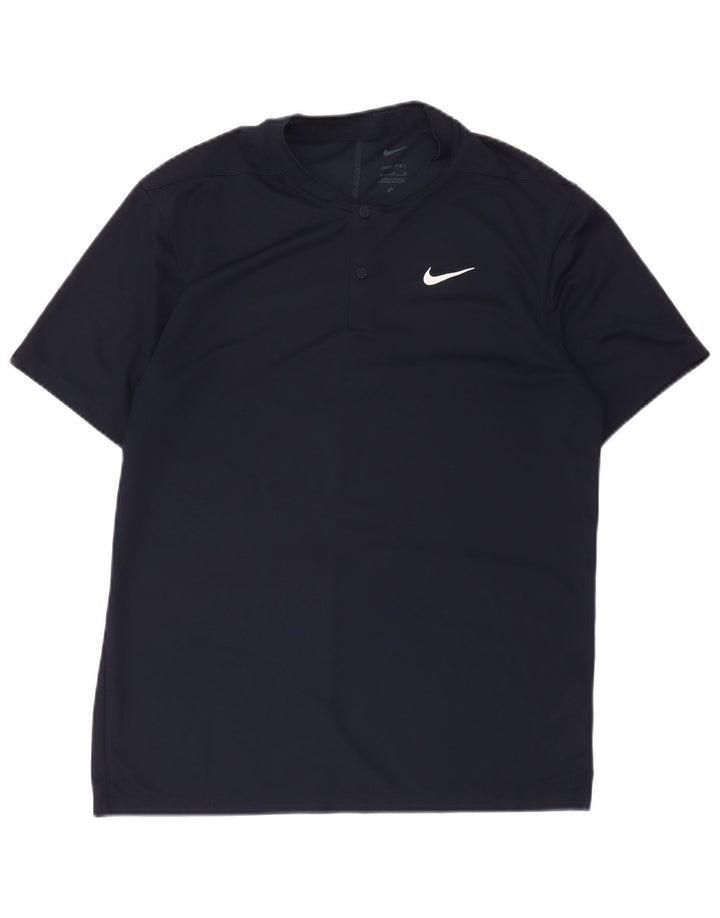 Camiseta Nike Masculina Dri Fit Top Médio Azul Marinho Poliéster