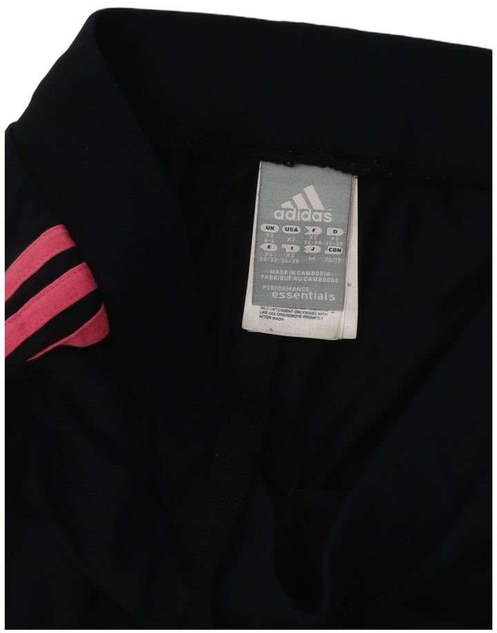 ADIDAS Womens Climalite Tracksuit Calças Joggers UK 4/6 XS Algodão Preto