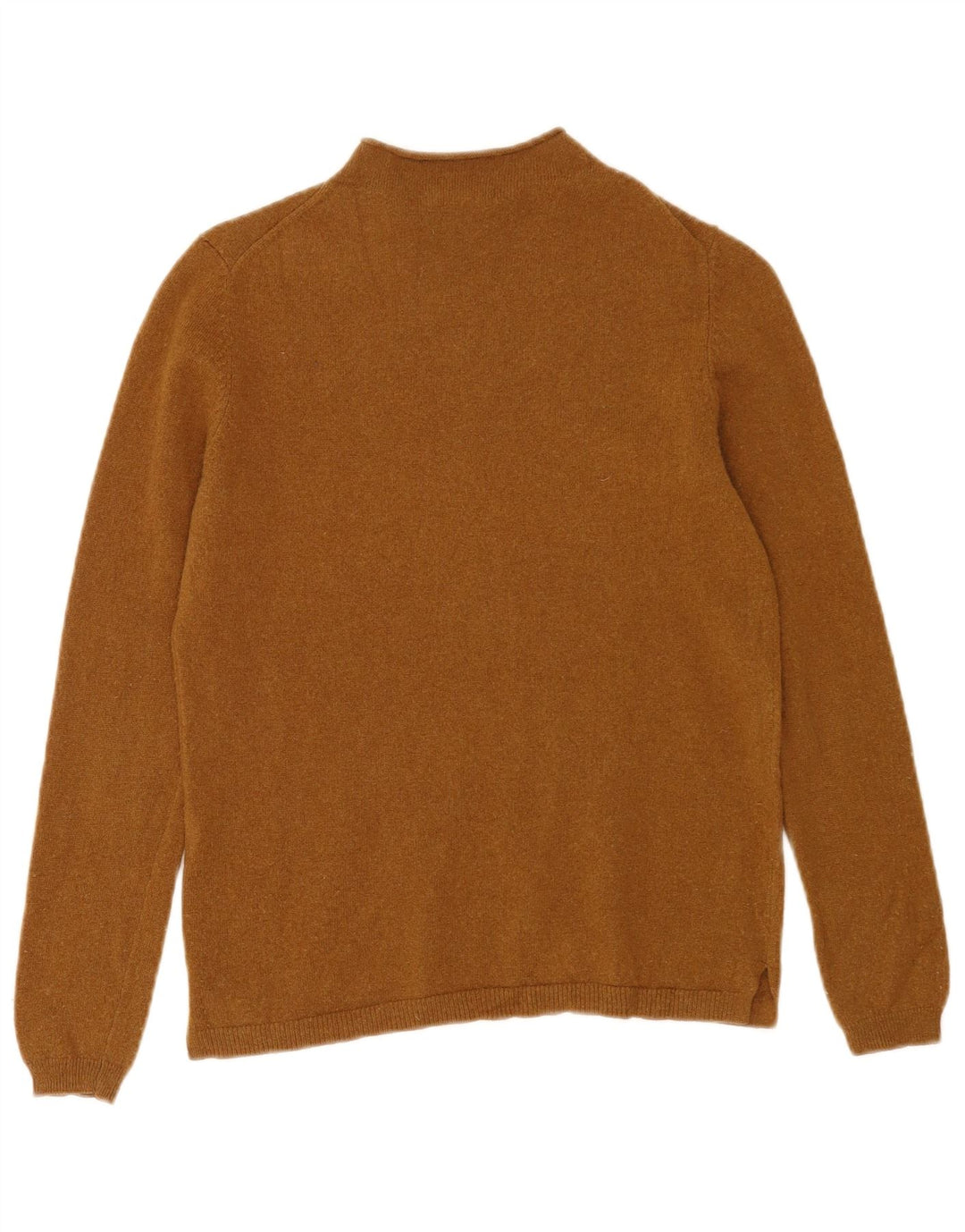 Suéter feminino Massimo Dutti com gola tartaruga Reino Unido 10 lã marrom pequena