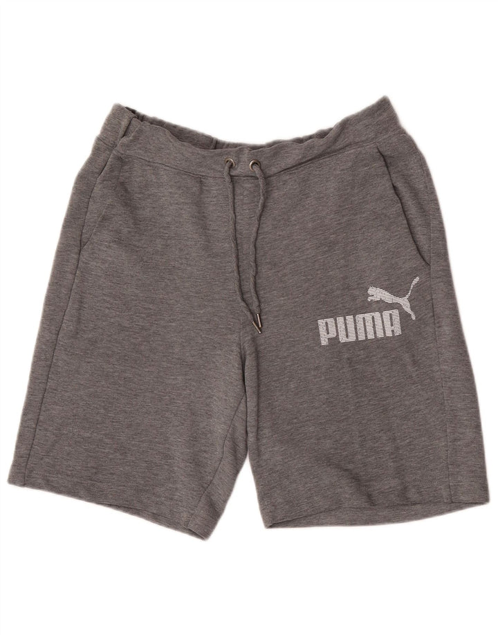 Shorts esportivos gráficos masculinos Puma cinza médio