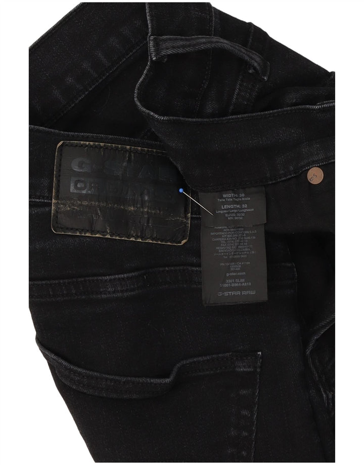 Calça jeans masculina G-Star 3301 Slim W30 L32 preta