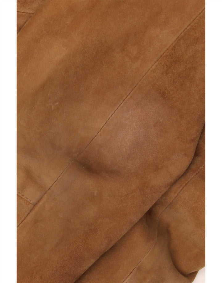 Jaqueta masculina vintage de camurça IT 48 couro marrom médio
