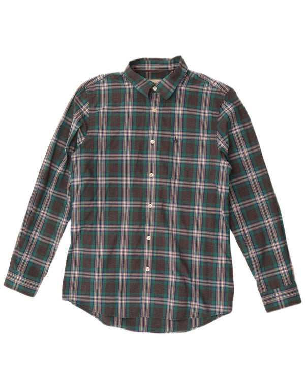 Camisa masculina Jack Wills Regular Fit de algodão xadrez verde médio