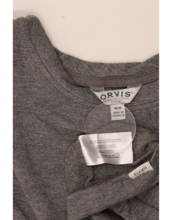 Orvis moletom feminino jumper UK 14 cinza médio modal