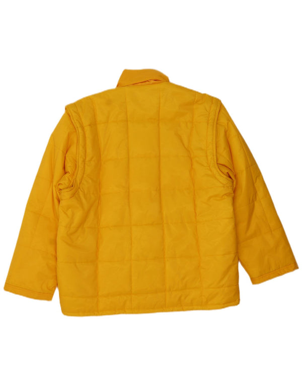Jaqueta masculina acolchoada com capuz OXER UK 40 grande poliamida amarela