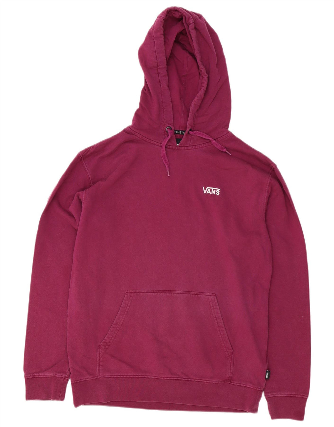 Vans Mens Hoodie Jumper Medium Burgundy Cotton