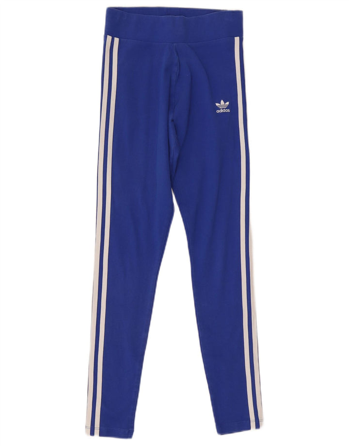 Leggings Adidas Femininas UK 8 Pequenas Azul Algodão
