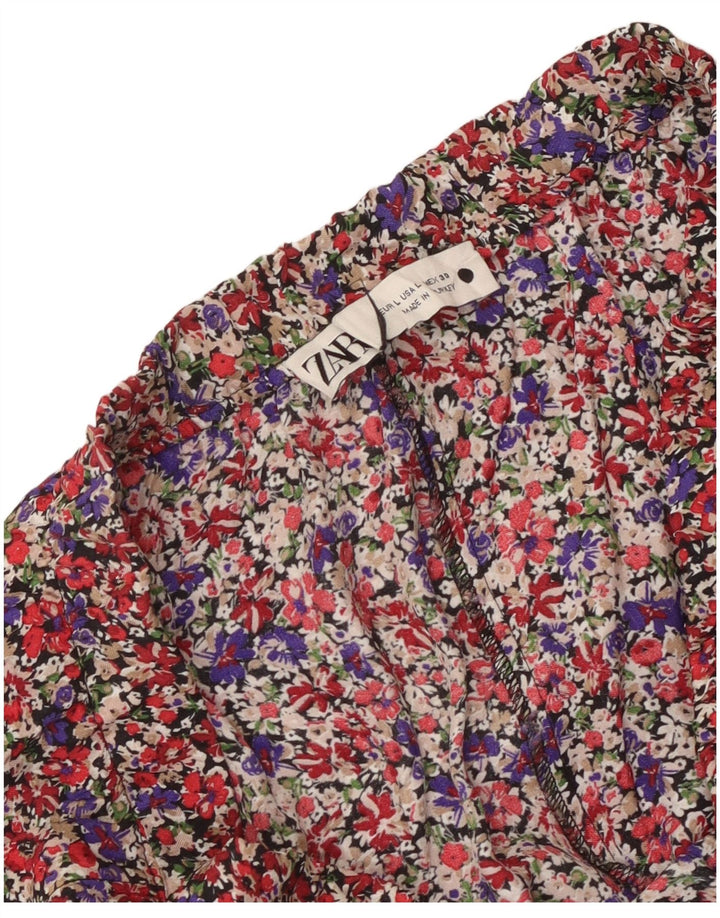 Saia feminina Zara A-Line grande W32 floral multicolorido