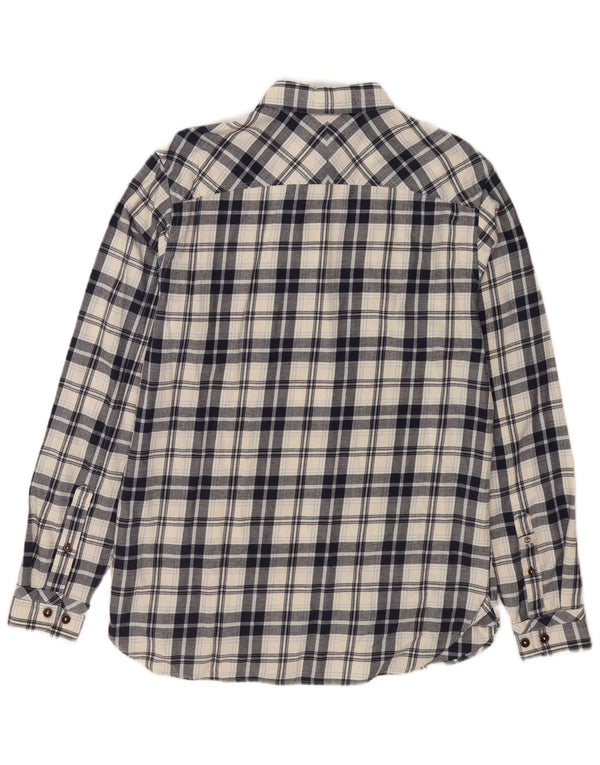 Camisa masculina de flanela Timberland Regular Fit azul médio xadrez algodão