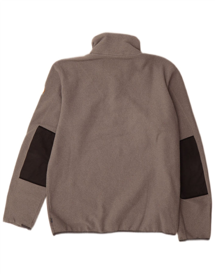 Suéter masculino de lã com gola redonda Fjall Raven cinza médio