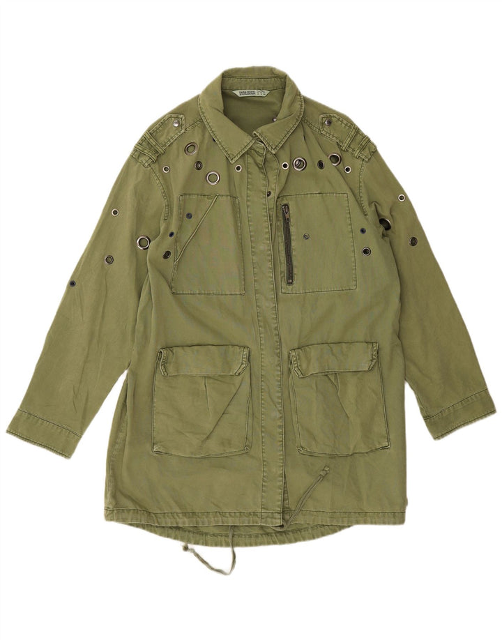 Jaqueta utilitária militar grande Zara feminina Reino Unido 14 médio cáqui
