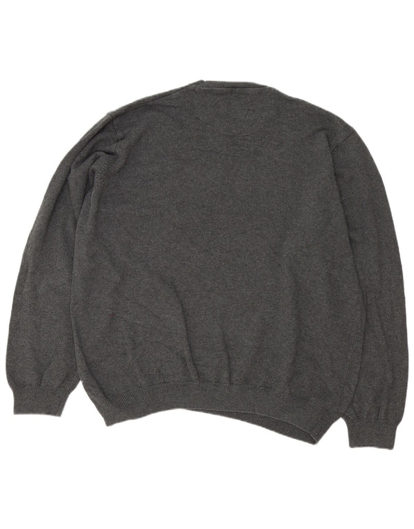 Suéter masculino Marks & Spencer de ajuste regular com gola redonda 2XL algodão cinza
