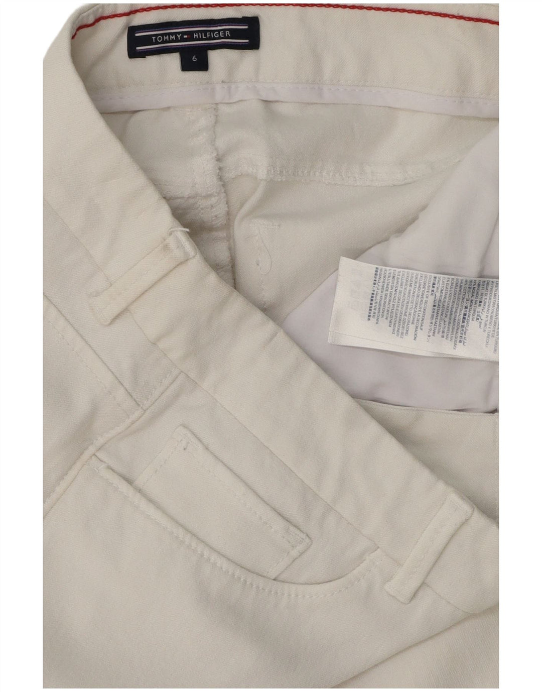 Jeans skinny feminino TOMMY HILFIGER EUA 6 médio W28 L30 algodão branco