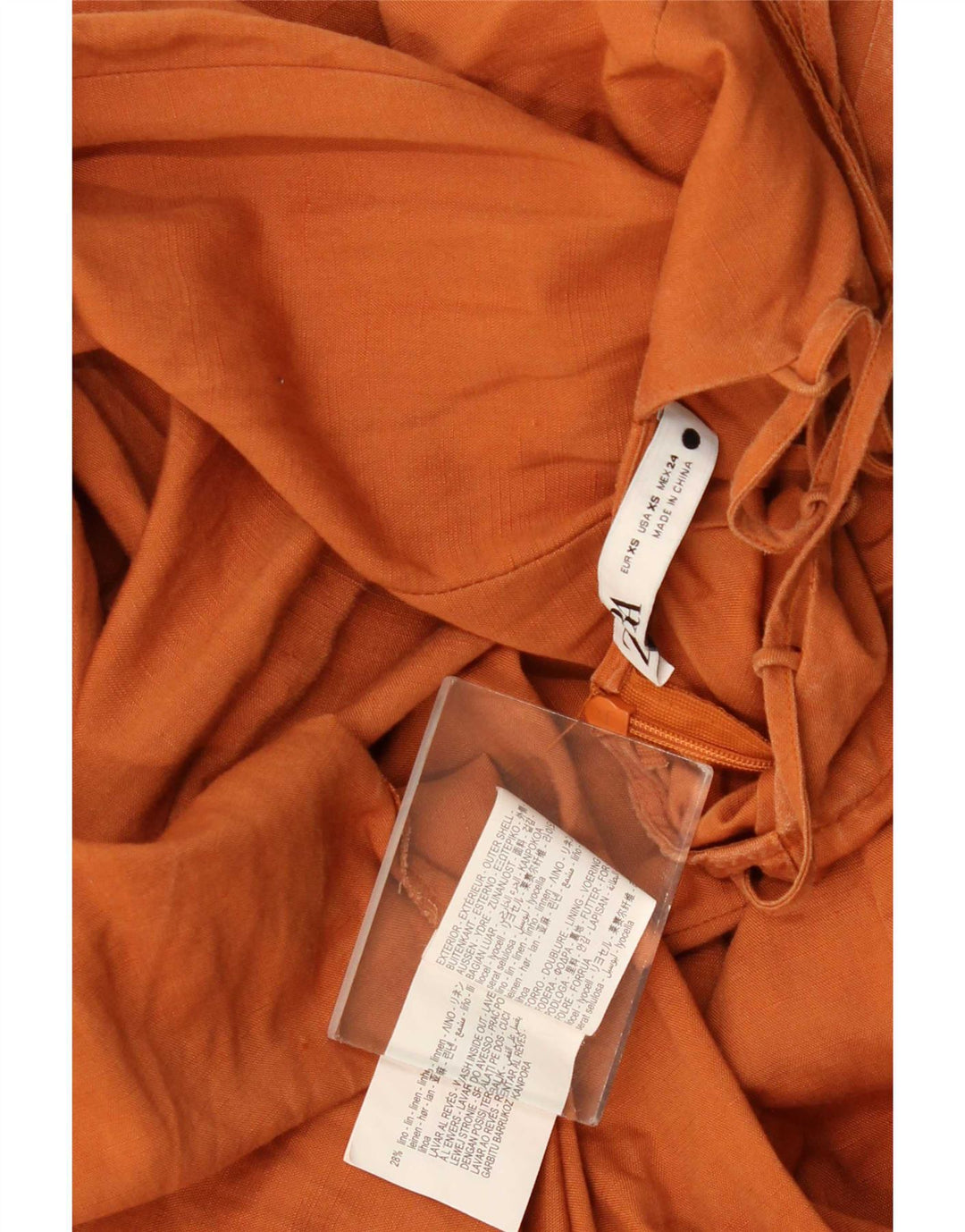 Vestido maxi feminino Zara Reino Unido 6 XS laranja Lyocell