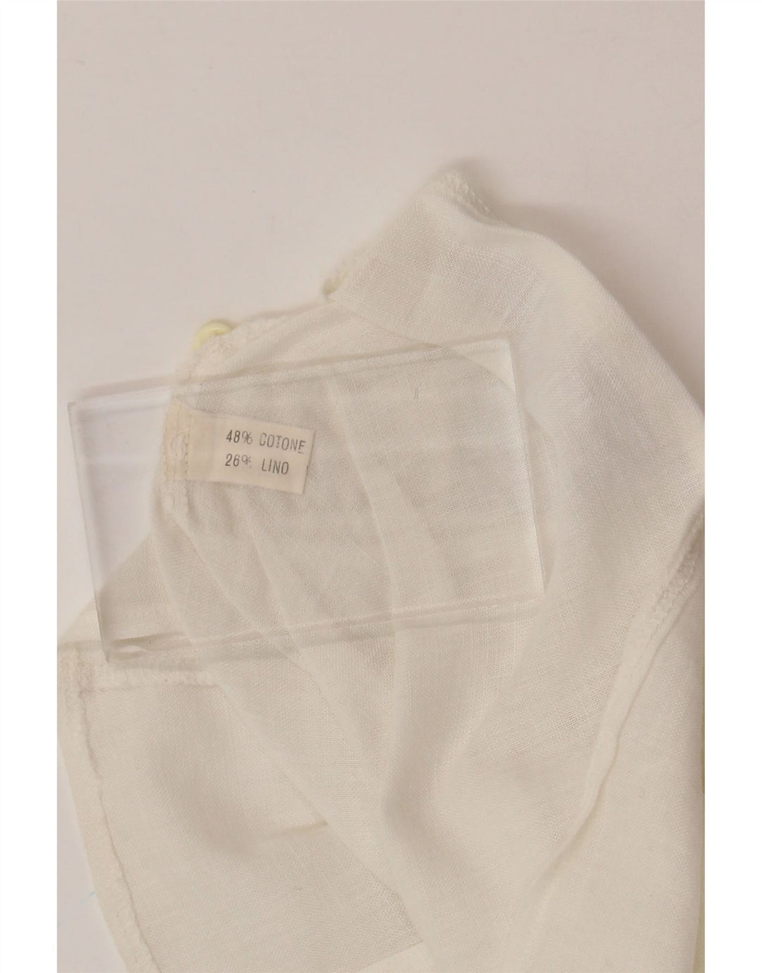 Blusa feminina VINTAGE manga curta Reino Unido 12 algodão branco médio