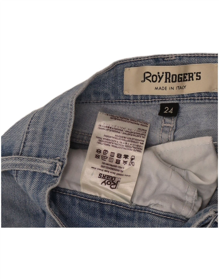 Calça jeans feminina Roy Rogers W24 L28 algodão azul