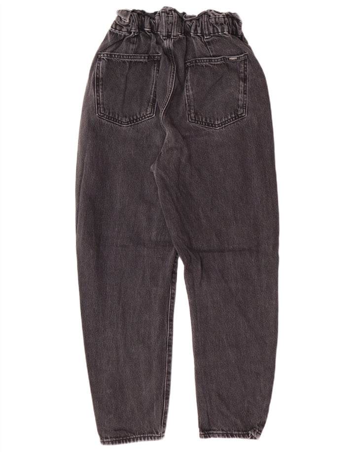 Calça jeans feminina cintura alta Zara EU 34 2XS W24 L25 cinza algodão moderno