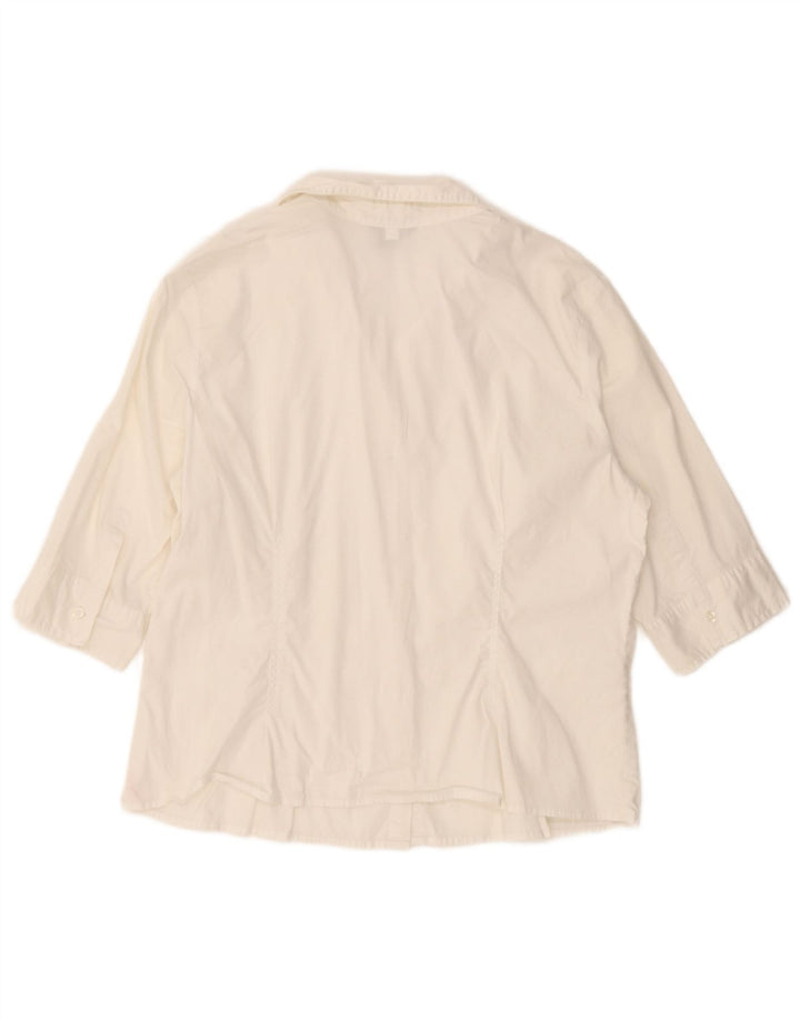 MOSSIMO Camisa feminina manga 3/4 UK 18 XL algodão branco