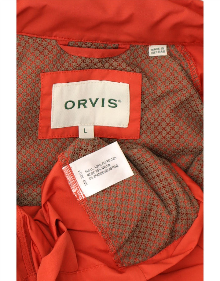 Capa de chuva feminina com capuz ORVIS UK 16 grande poliéster laranja
