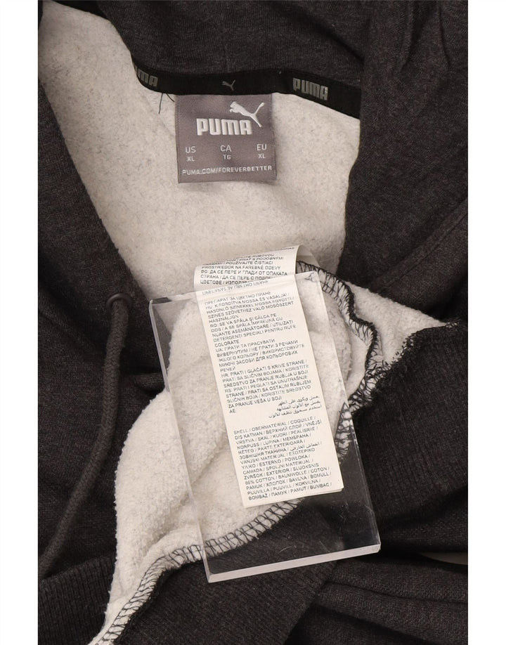 PUMA Mens Graphic Hoodie Jumper XL Grey Cotton Vintage Puma and Second-Hand Puma from Messina Hembry 