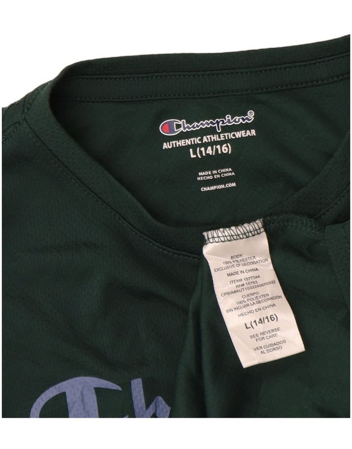 Camiseta Champion Boys Graphic 14-15 Anos Grande Poliéster Verde