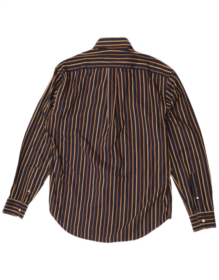 Camisa masculina Harmont & Blaine de algodão listrado azul marinho médio