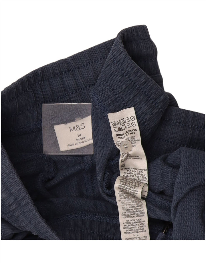 Calça de treino masculina Marks & Spencer médio azul marinho algodão