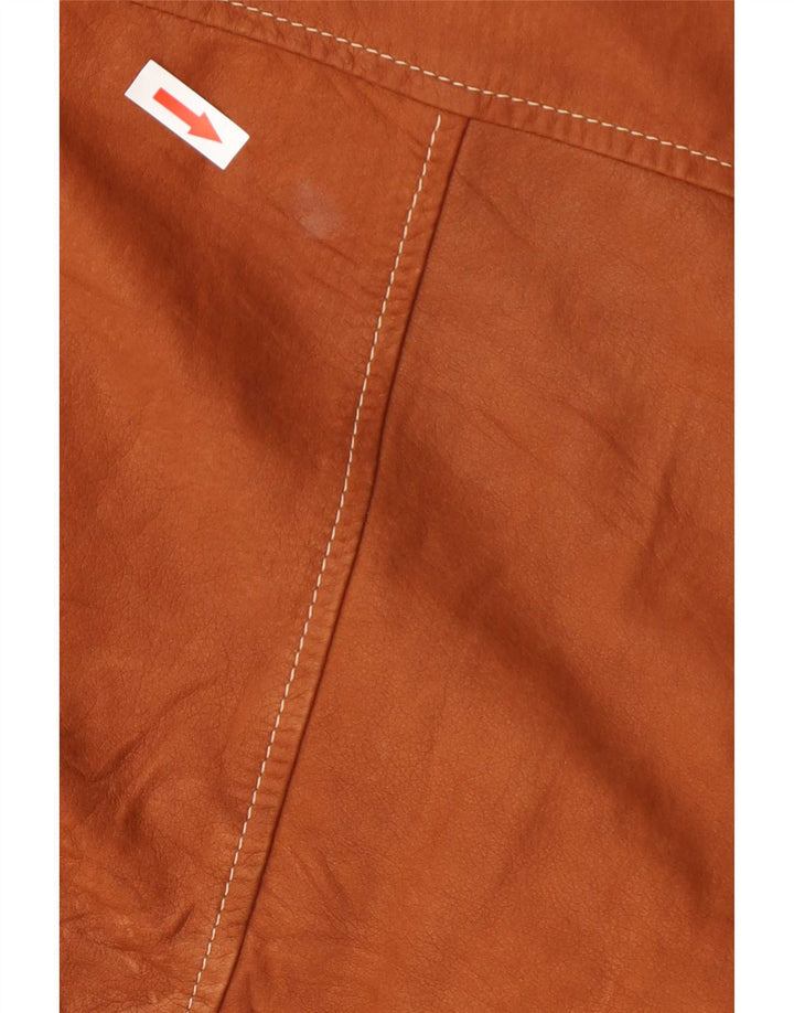 Jaqueta de couro masculina Milestone IT 52 XL marrom