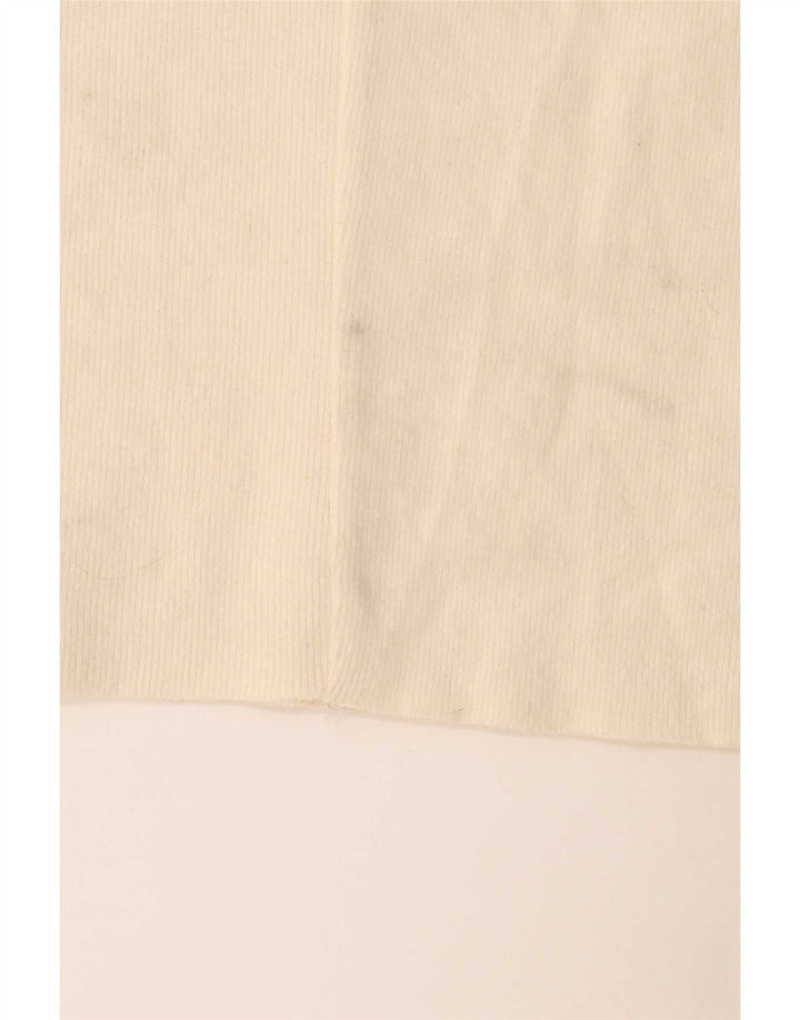 Zara Suéter feminino oversized com gola redonda, Reino Unido 10 pequeno off white
