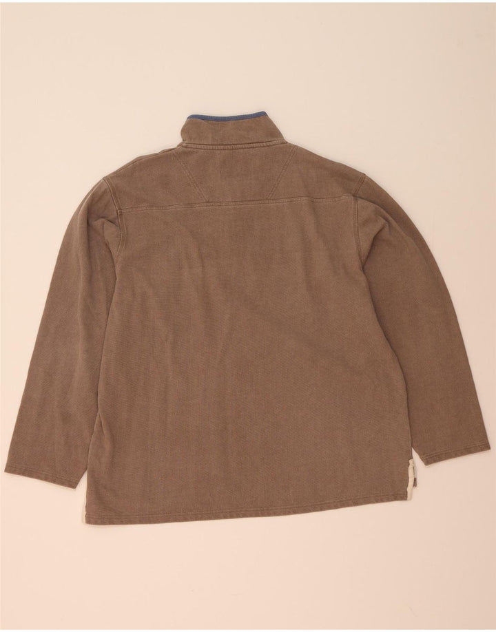 Suéter masculino Crew Clothing com zíper e gola grande cinza