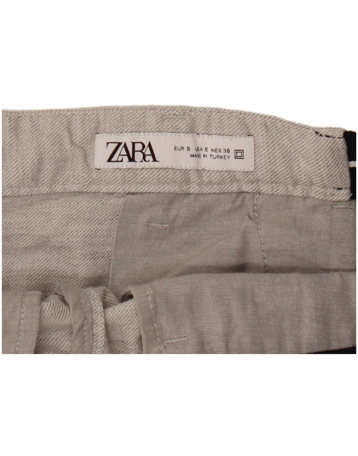 Zara Mens Chino Shorts Pequeno W30 Cinza