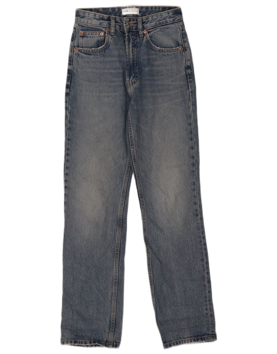 ZARA Jeans retos femininos EU 34 2XS W24 L30 Azul Algodão
