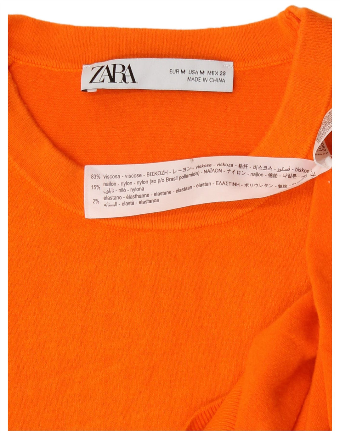Zara Womens Vest Tank Top UK 12 Médio Laranja Viscose