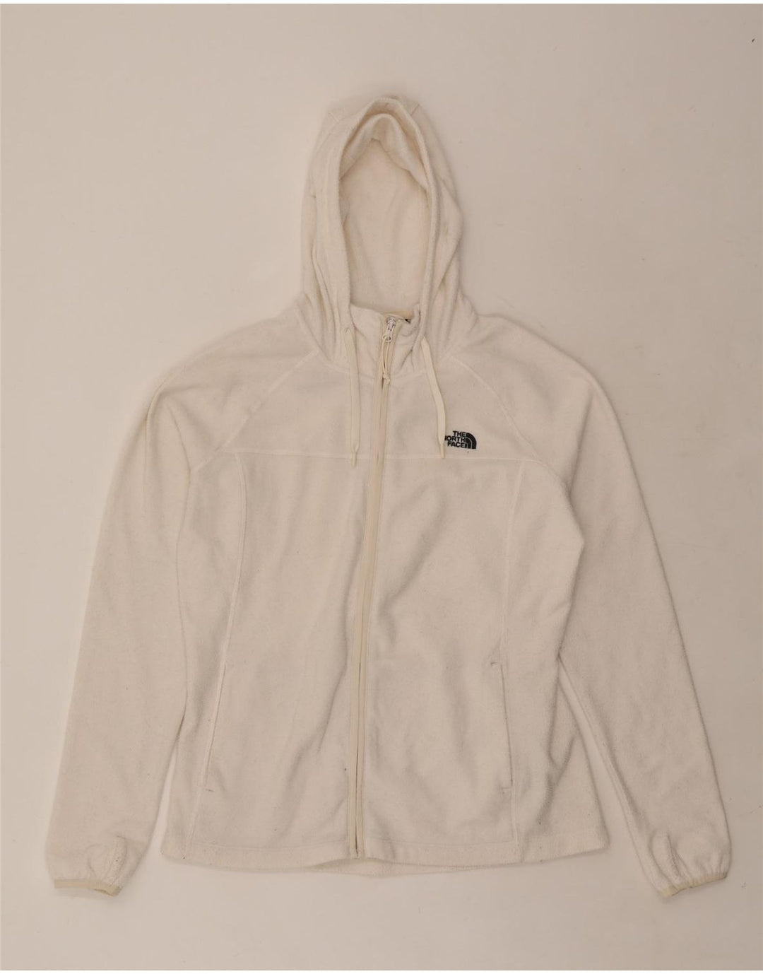 Jaqueta feminina de lã com capuz THE NORTH FACE Reino Unido 16 grande poliéster branco