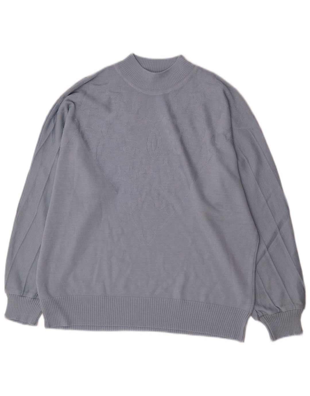 Suéter feminino vintage com gola tartaruga IT 46 grande azul poliacrílico