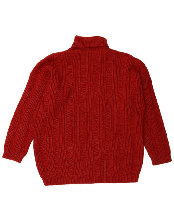 Suéter feminino VINTAGE com gola redonda Reino Unido 18 XL Borgonha Fair Isle