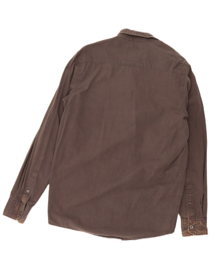 Camisa masculina Wrangler Regular Fit pequena algodão marrom
