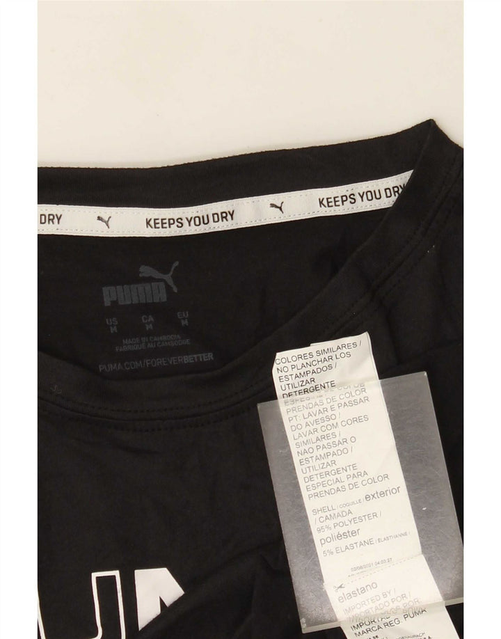 Camiseta feminina Puma Crop Graphic Top UK 14 Médio Preto Poliéster
