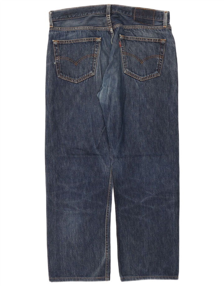 LEVI'S Masculino 501 Straight Jeans W34 L28 Azul Algodão
