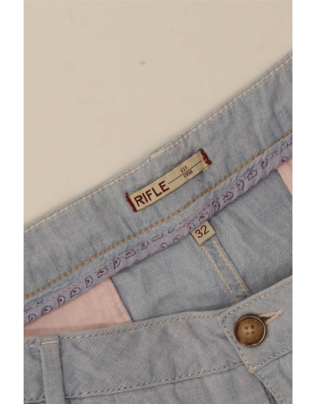 Shorts Chino Feminino Rifle Grande W32 Azul