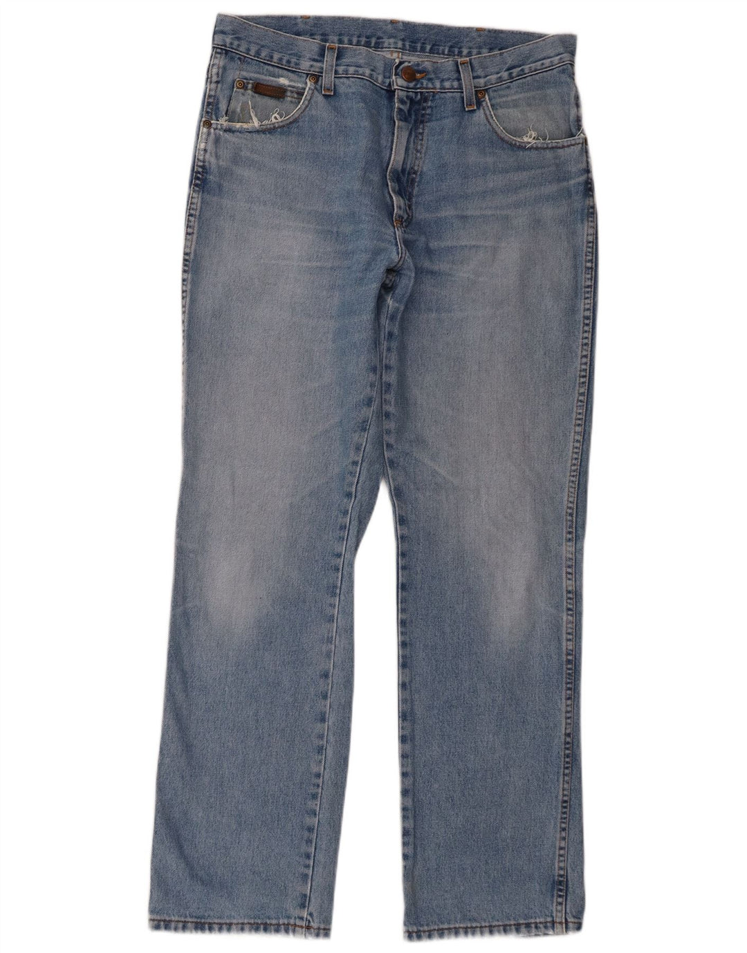 Wrangler masculino regular fit jeans reto W34 L32 algodão azul