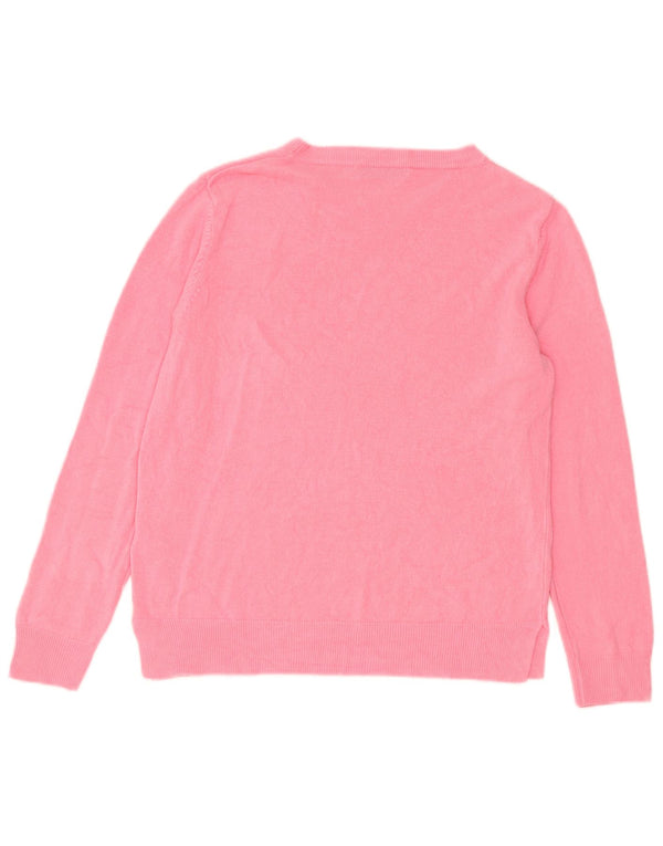 Suéter feminino Marks & Spencer com gola canoa e acrílico rosa grande Reino Unido 14