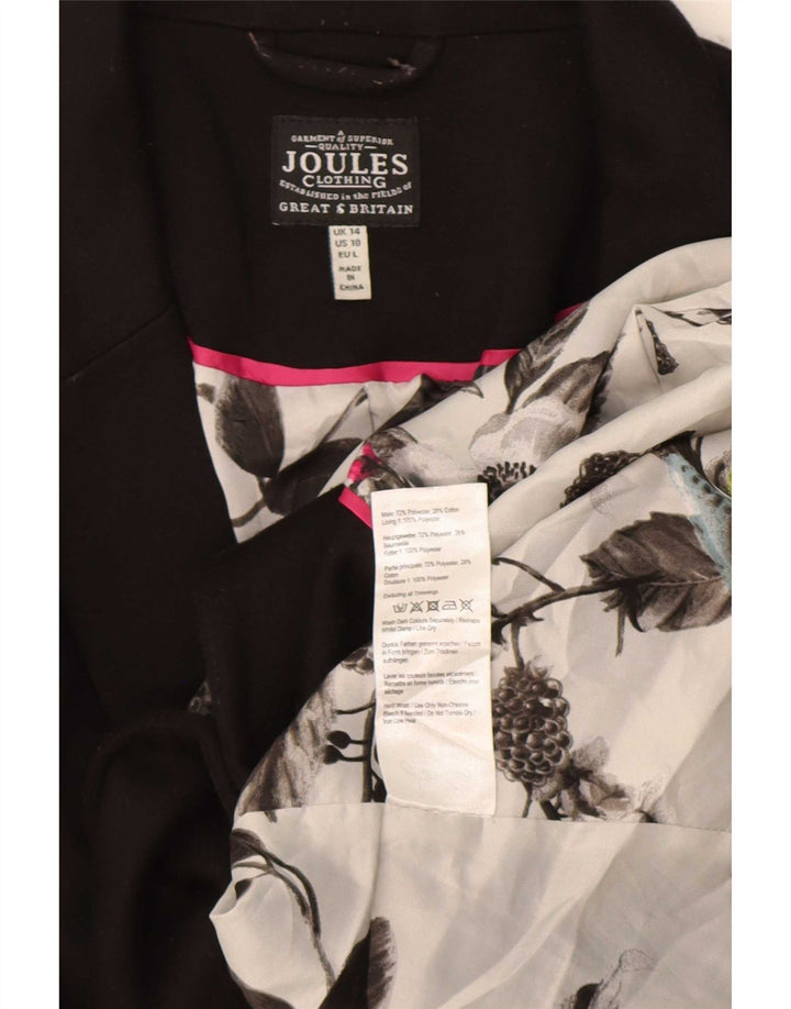 Jaqueta blazer feminina Joules com 1 botão Reino Unido 14 grande poliéster preto