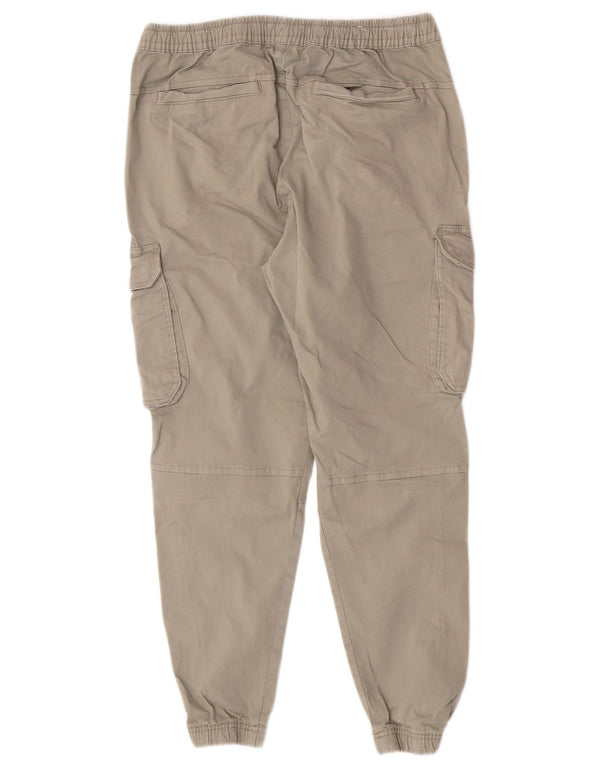 Zara Mens Joggers Cargo Trousers W30 L27 Grey Cotton