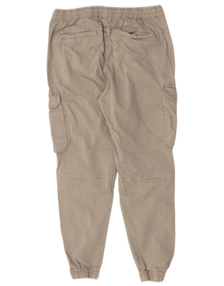 Zara Mens Joggers Cargo Calças W30 L27 Algodão Cinza