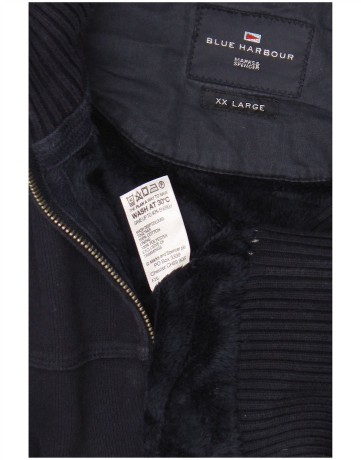 Jaqueta masculina de treino Marks & Spencer Blue Harbor 2XL algodão azul marinho