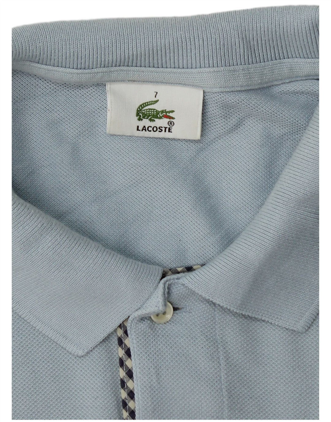 Camisa polo masculina Lacoste tamanho 7 2XL algodão azul
