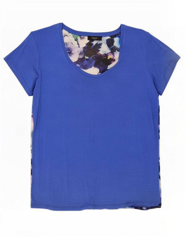 Camiseta feminina Paul Smith UK 18 XL azul floral modal