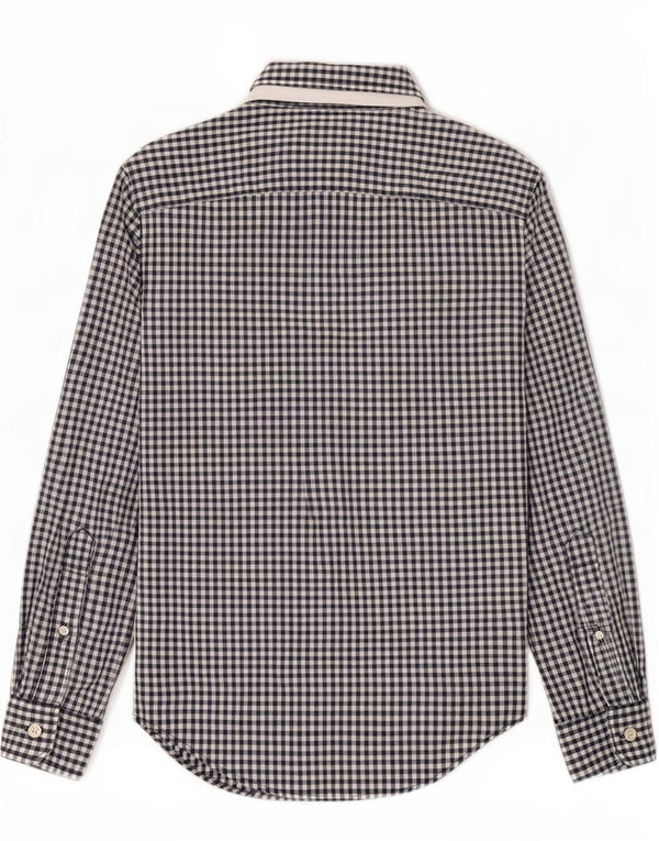 Camisa masculina Abercrombie & Fitch XS azul marinho algodão guingão
