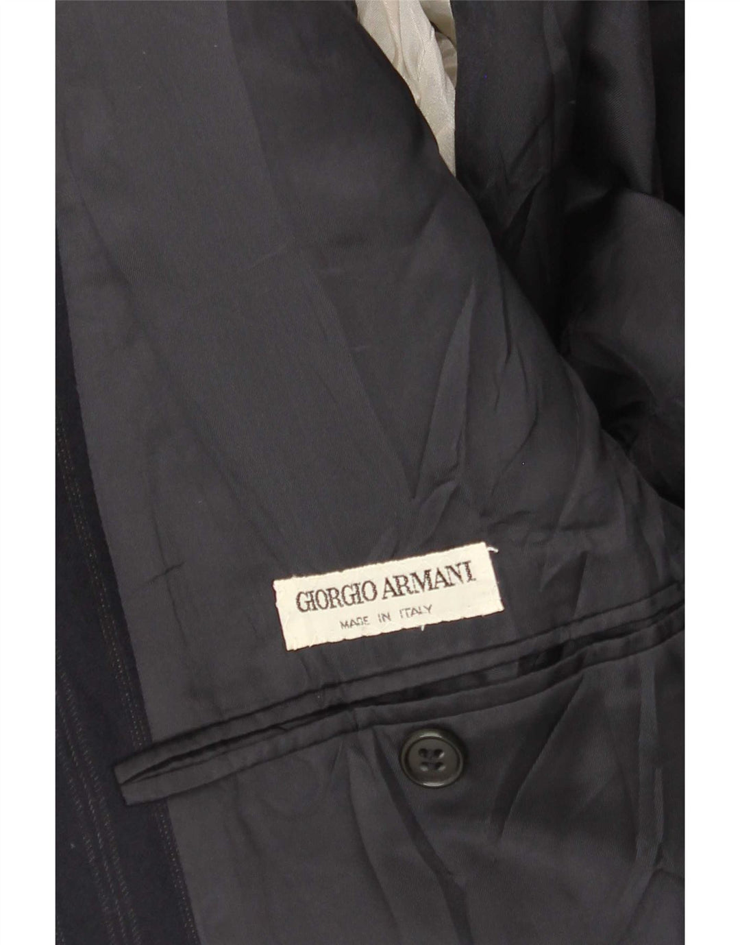 Jaqueta Blazer Masculina Giorgio Armani UK 38 Médio Azul Marinho Risca de Giz